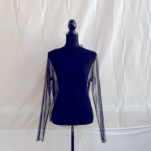 Tops - Black Sheer Top Approx. Measurements Pit to Pit 20" Length 24" NWOT
